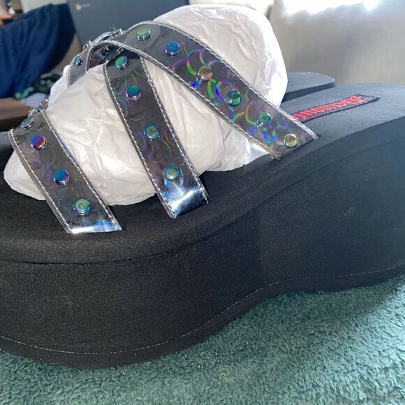 Holo Platform Sandals Demonia FUNN-19 Oil Spill - Picture 3 of 5